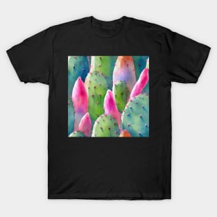 Watercolor cactus plant cactus pattern T-Shirt